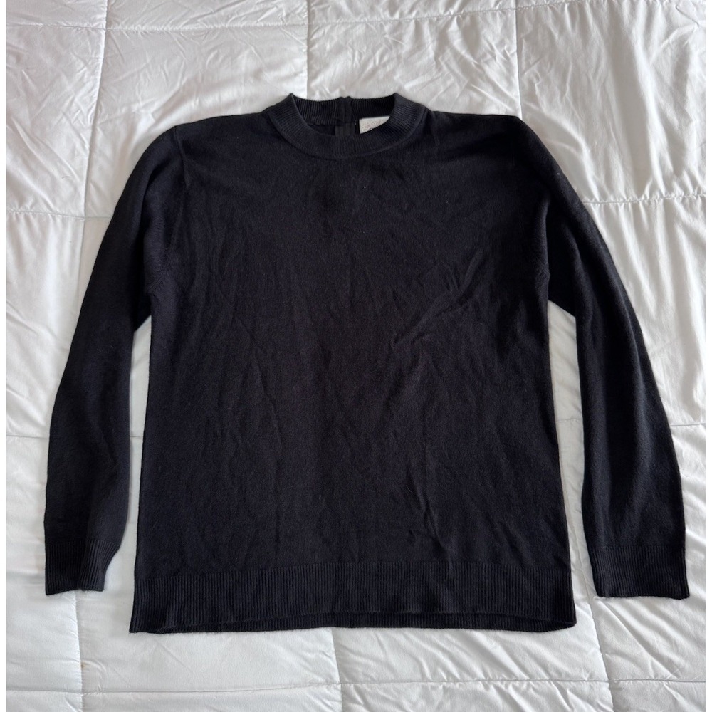 New Jenny Women's Size Large Fisherman Sweater Black Soft Casual Crewneck NWOT